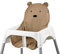Tinydo® Hochstuhl-Sitzkissen optimal für IKEA Antilop mit Memory-Schaum-Dämpfung Sitzverkleinerer-Auflage für Babystühle rutschfest pflegeleicht (Bär/Beige)