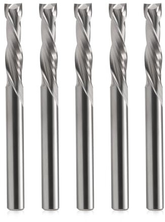 EU_HOZLY Spiralfräser Up&Down Compression Bit 4 mm Schnittdurchmesser, 4 mm Schaft, 17 mm Schnittlänge CNC-Schaftfräser für Holzschnitzerei, Gravur, 5St