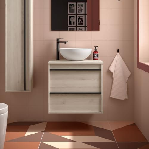 Salgar Mueble baño, Madera, Roble Natural, 70 cm