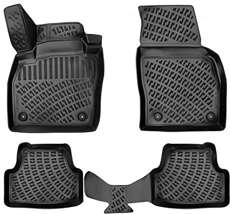 fussmattenprofi.com 3D Gummimatten Set für VW T-Cross Baujahr ab 2018 | Extra Hoher 5cm Rand Allwetter Auto Fussmatten I TPE Geruchlos rutschfest Fußmatten Zubehör