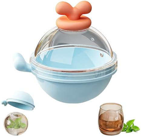 Creative Ice Ball Moulds, Ice Cube Tray, Light Bulb Ice Ball Machine, Silicone Ice Cube Tray and Tray, Round Ice Cube Tray, Frozen Water, Whiskey, Juice, Reusable Cute DIY Mould (B)