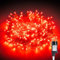 Gresonic Lichterkette Außen 10m 100LED, Rot Lichterkette Außen Strom mit Timer Speicherfunktion, Transparente Kabel, Wasserdicht beleuchtung für Außen Innen Garten Baum Weihnachten