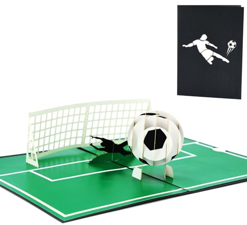 Fassory 3D Pop Up Football Card for Men Women Boys Girls, Football Birthday Card for Husband Brother Son Grandson Nephew, Fathers Day Card (Football)