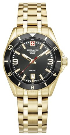 swiss alpine military Herren Uhr Analog Quarz 7034.1 Edelstahl