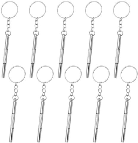 ZKGYUS 10 Pièces Tournevis lunettes opticien - 3 en 1 Tournevis à Lunettes,pour de poche de Kit de réparation pour Lunettes, Soleil,double extrémité Tête cruciforme, tête plate et porte-écrou