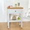 GROFurniture Snow White Console Table with Drawer, Wide Console for Living Room Side Table Oak Top, Ready Assembled Telephone Table for Hallway Console