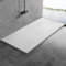 AQUARA 1400 x 900mm Shower Tray, Slate Effect SMC Slip-Resistance Shower Base with Waste & Resin Cover. Stylish and Durable White Trays for Wet Room