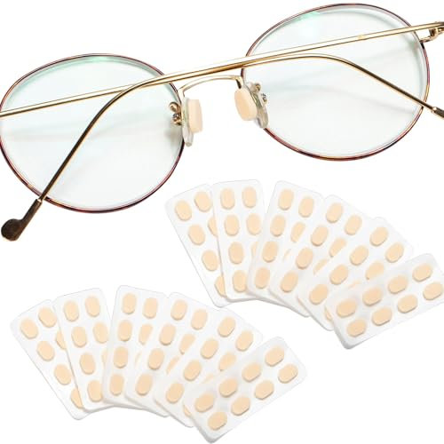Orrdiffi 52 Paires Coussinets de Nez de Lunettes en Mousse,Plaquettes de Lunettes,Coussinet Lunettes Nez de Lunettes de Soleil,Plaquettes de Nez Auto-Adhésives,1.5 mm,Couleur de Peau