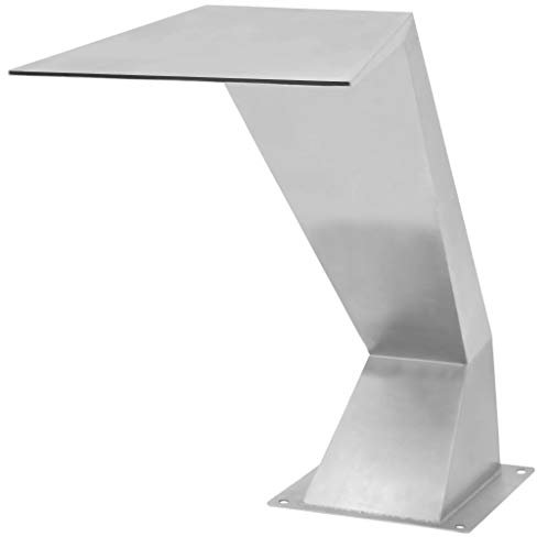 Xichuzi Pool-Wasserfall Edelstahl, Brunnen Garten Wasserfall, Schwalldusche Pool, Poolwasserfall, Pool Zubehör Wasserfall, Wasserfall- & Bachlaufsets, 64x30x52 cm Silbern