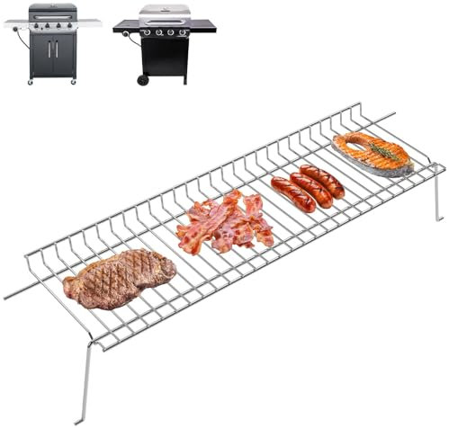 DcYourHome G470-0001-W1 Warmhalterost für Charbroil Performance 4 Brenner 463342119 463332718 463347017 463335517 463376017P1, 22 7/10 Zoll Edelstahl Swing Away Gitter für Charbroil arbroil 46 3361017