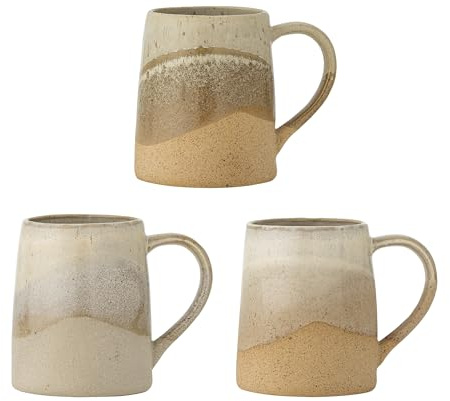 Bloomingville Creative Collection Soleia Becher, Braun, Steingut, T9xH10 cm, 3er-Set, 390 ml