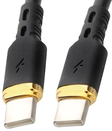 kenable USB-C to USB-C Cable 65W Fast Charging Data Sync TPE Metal Ended USB 2.0 Phone Tablet Laptop Lead 1m Black