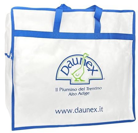 Daunex Piumino Primavera Estate In Vera Piuma D'oca Made In Italy Interno Bianco Piumone Letto Leggero Traspirante Coperta Primaverile - Bianco - Matrimoniale