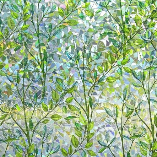 44.5×300CM Fensterfolie, 3D Regenbogen Folie Fenster Selbsthaftend Sichtschutzfolie Statisch Fensterfolie Bunt Anti UV Fensterfolie Blickdicht von Aussen für Glas mit Werkzeug