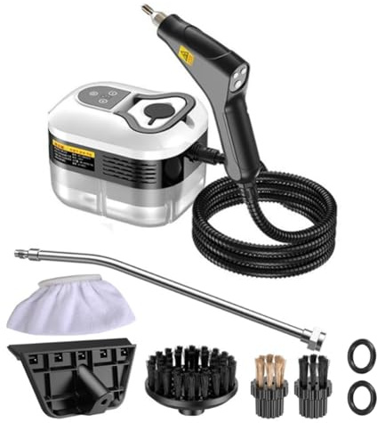 Juqoyue Nettoyeur Vapeur Portatif Haute Efficacité avec Stérilisation Avancée pour, la Voiture, la Cuisine, la Climatisation. Prise EU. Couleur : Blanc.