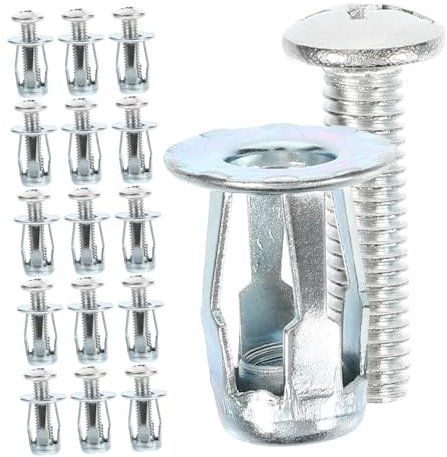 TOPPERFUN 25 Sätze Satz Muttereinsätze für Metall gewindestange Stiefel Bolzen Gipskarton Wand Nietmutter Gewindeeinsätze für Holz Gewindemuttereinsatz Verzinkter Kohlenstoffstahl Silver