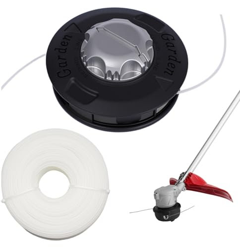 Testina di Ricambio per Decespugliatore, XiXiRan Testa di Filo per Decespugliatore, M 10x1,25 Bobina a Doppio Filo Decespugliatore Alluminio con 2.4 mm Filo di Taglio in Nylon 30 m (Nero)
