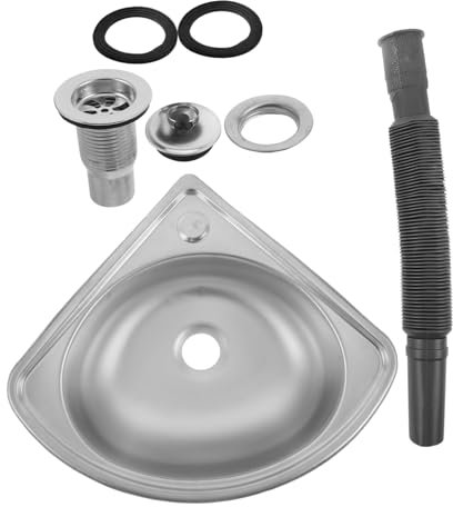 GALPADA Fregadero Para Autocaravanas Lavabo Triangular Ultrapequeño De Acero Inoxidable Fregadero Pequeño De Esquina Para Cocina y Baño Para Lavarse Las Manos