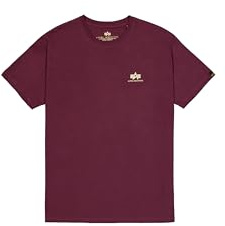 Alpha Industries Herren Basic Small Logo T-Shirt, Dark Cherry, XXL