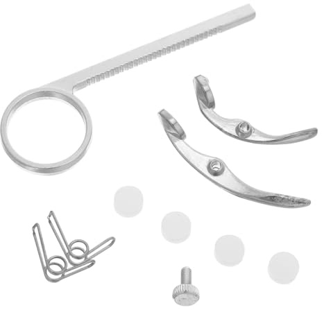 Trompeten Wartungsset 1 Satz Ventilschieber mit Fingerring Silber | Metall und Kunststoff, Wasserklappenfeder mit Dichtungen, für Blechinstrumente, Zubehörteile im Satz