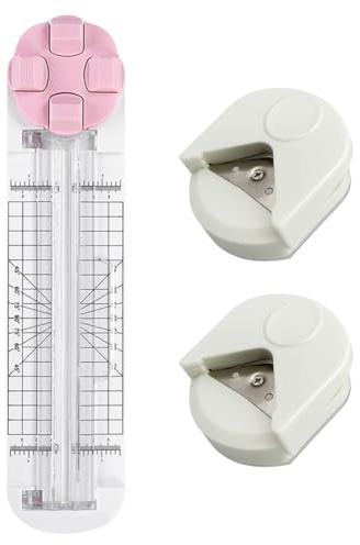 YUPZAR 4 in 1 Paper Cutter mit Tragbarem PräzisionswerkzeugRutschfester Basis, Präzisionswerkzeug für Kreatives Scrapbooking,Mit 2 Abgerundeter Eckenschneider