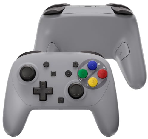 eXtremeRate DIY-Ersatz Full Gehäuse & Buttons Set für Switch 2 Pro Controller, Austauschbar Faceplate/Back Shell/Joysticks/Tasten Zubehör für Nintendo Switch 2 pro Controller-Classic SNES EU Stil