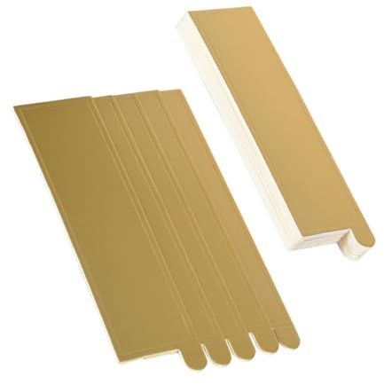 BESTYASH Plateaux à Gâteaux Dorés Rectangulaires 13x4 Cm en Carton Alimentaire Recyclable, Lot de 100 Pièces, Base pour Cupcakes et Desserts, Support Jetable pour Fêtes et Pâtisserie