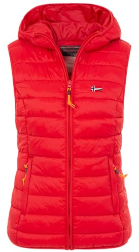 Geographical Norway Damen Steppweste mit Kapuze Frühling sportlich Übergangs Weste Herbst