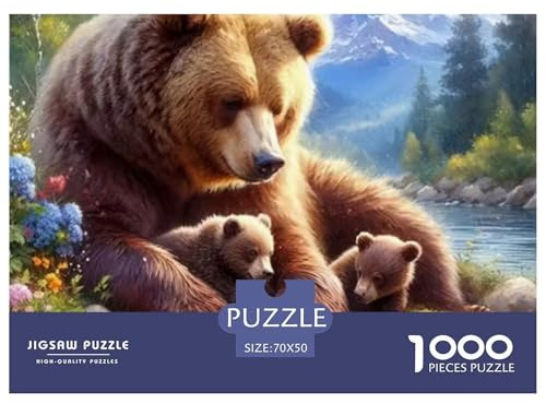 Bear 1000 Piece Jigsaw Creative Bear Puzzles for Adults And Kids Age 12 Years ChallengingColourful100% Recvcled Cardboard