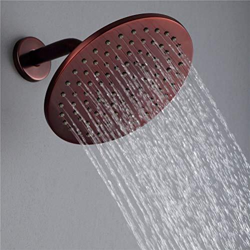 GTHTUHFD Système De Douche en Laiton Massif, Finition Bronze Huilé, Robinet Mitigeur Mural en Céramique, Effet Pluie, 20 Cm (8 Po), E,B