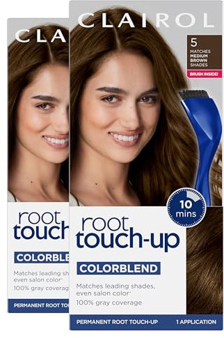 Clairol Nice 'n Easy Root Touch-Up 5 Kit (Pack of 2), Matches Medium Brown Shades of Hair Coloring, Includes Precision Brush Applicator Tool