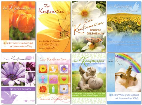 50 Glückwunschkarten zur Konfirmation Blumen Engel Motive Grußkarten 11-2210
