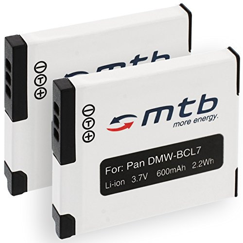2X Batterie DMW-BCL7 Compatible avec Panasonic Lumix DMC-F5, FH10, FS50, SZ3, SZ8, SZ9, SZ10, XS1, XS3