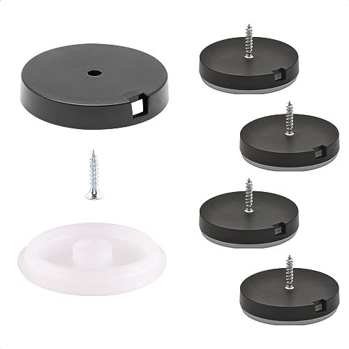 Wagner QuickClick® Stoppgleiter Möbelgleiter Stuhlgleiter 4er-Set zum Anschrauben - 4X Basis+Schraube+Gleiteinsatz rutschhemmend austauschbar - STOPP - Durchmesser Ø 40 mm - Made in DE - 15834100