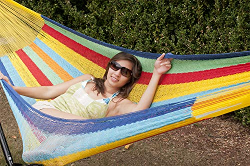 Breezy Point Maya-mexikanische Single-Hängematte - 100% Baumwolle - Max. 150 kg - Multicolored