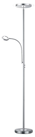 Reality Leuchten LED Stehleuchte Ackbar R42752107, Metall Nickel matt, inkl. 18 Watt LED