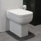 Affine Amelie Modern Bathroom Cloakroom Back to Wall Toilet Space Saving Short Projection Small BTW WC Toilets, Soft Close Seat, Square Curved Pan, White Gloss Ceramic