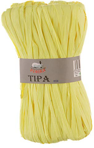 50g / 80m Tipa Raffia Geschenkband Papierschnur Papiergarn Papierband Farbwahl, Farbe:53 gelb
