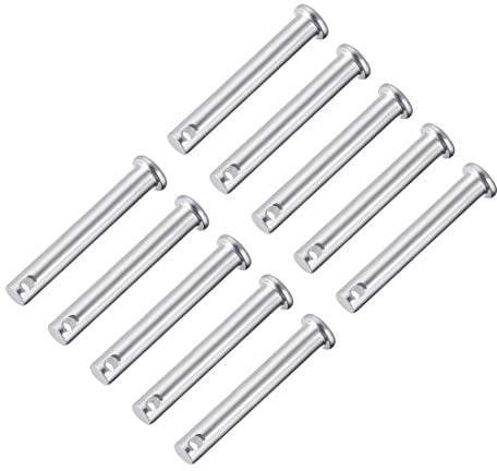 sourcing map 10 Stück Einloch Gabelbolzen 8mm x 55mm Flachkopf verzinkter Stahl