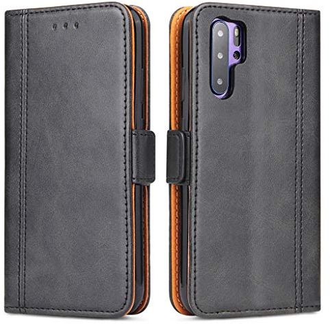 Bozon Coque Huawei P30 Pro, Housse pour Huawei P30 Pro en Cuir Portefeuille Etui avec Fentes de Cartes, Fonction Support, Fermeture Magnétique (Gris Foncé)