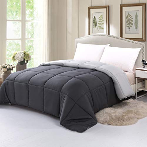 AYSW Ganzjahresdecke Steppdecke 135x200 cm, antiallergisch für Allergiker 100% Microfaser Öko Tex Standard Leichte Sommerdecke 180GSM Double Face Grau/Rauch