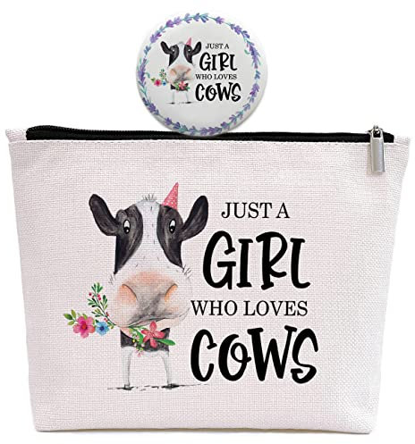Kuh-Geschenke für Mädchen,Kühe,Liebhaber, Geburtstagsgeschenk für Mädchen, beste Freundin, Schwester, Tochter, Enkelin, Rinderkuh, Zubehör, Geldbörse mit Reißverschluss, Just A Girl Who Loves Cows