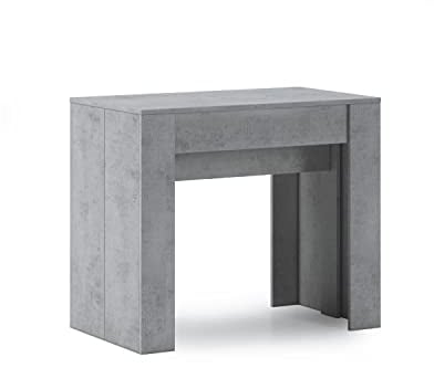 Skraut Home | Table Console Extensible | Console Meuble | 220 | pour 10 Personnes | Table à Manger | Style Moderne | Ciment