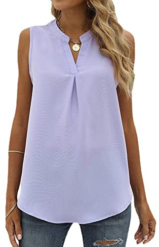 Coloody Bluse con Scollo a V Senza Maniche Elegante Casual Estiva Camicia Tops da Donna