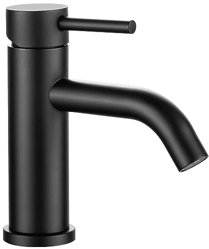 Rubinetto bagno lavabo nero acciaio inox acqua calda e fredda con 2 tubi inclusi rubinetto bagno nero rubinetto nero bagno rubinetteria bagno nero rubinetti bagno nero miscelatore lavabo bagno nero