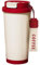 Longiang Thermobecher Edelstahl 530ml, Auslaufsicher Kaffeebecher to go mit 2-in-1-Deckel und Strohhalm, Doppelwandige Kaffee to go Becher für Heiße und Kalte Getränke (Rot)
