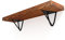 DECORATIVO Wandregal aus gebürstetem Holz/Bücherregal/Farbe: Nuss/Solides Schweberegal Holz mit Regalwinkel Schwarz Metall bis 50 kg – Regal Wand mit Regalhalter (80 x 25 x 5 cm)