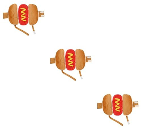 BESPORTBLE 3stücke Funny Warm Hot Dog Kostüm Für Haustiere Süßes Cosplay-Outfit Für Kleine Hunde Und Katzen s Für Partys Und Besondere Anlässe