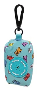 DUKIER - Distributeur de Sacs à Déjections Canines, Porte-Sacs en Tissu pour Animaux, Accessoire avec Mousqueton, Motif Gummy Bears