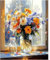 MXJSUA Peinture par Numéros pour Adulte, DIY Peinture Acrylique pour Adultes Débutants Facile sur Toile 40×50 cm avec peintures et pinceaux, Bouquet De Fleurs (sans Cadre)